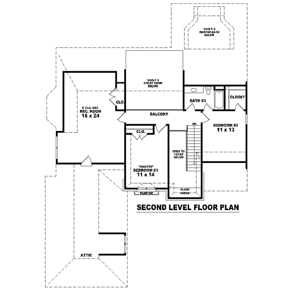 Colonial Floor Plan - Upper Floor Plan #81-1565