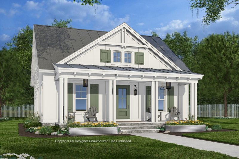 House Blueprint - Bungalow Exterior - Front Elevation Plan #51-1429