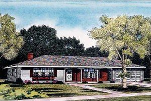 Ranch Exterior - Front Elevation Plan #314-161