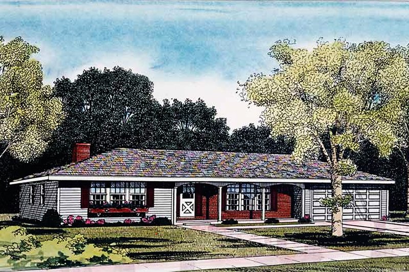Dream House Plan - Ranch Exterior - Front Elevation Plan #314-161