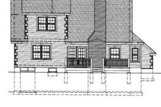 Exterior - Rear Elevation for Traditional House Plan #75-123 - 3 bed, 2.5 bath