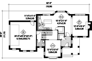 Floor Plan - Main Floor for Traditional House Plan #25-4560 - 3 bed, 1 bath