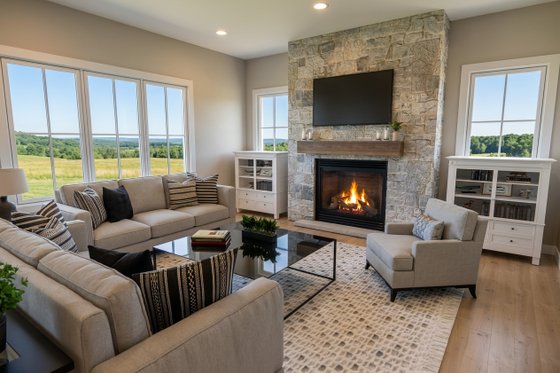 Interior - Family Room 1 for Farmhouse House Plan #51-1526 - 4 bed, 2.5 bath