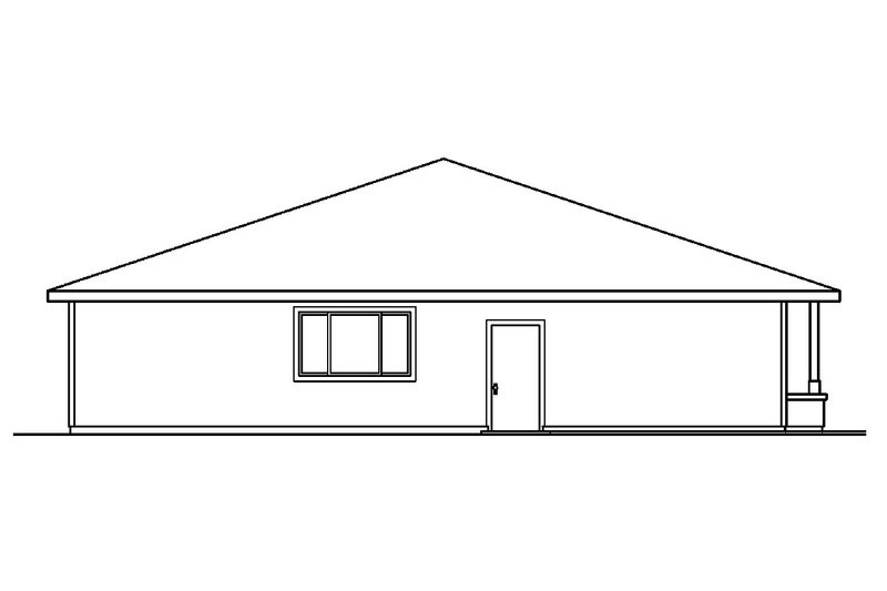 Dream House Plan - Exterior - Rear Elevation for Prairie House Plan #124-519 - 3 bed, 2 bath