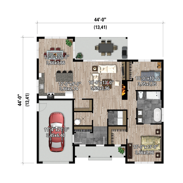 Architectural House Design - Farmhouse Floor Plan - Main Floor Plan #25-5035