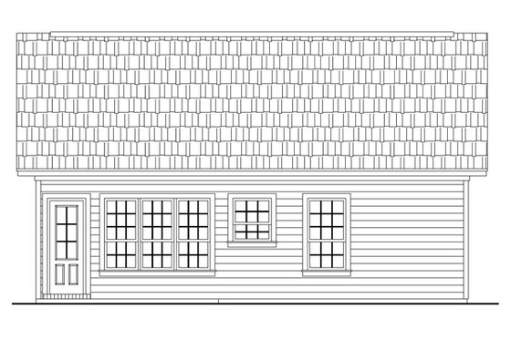 Exterior - Rear Elevation for Cottage House Plan #21-168 - 2 bed, 2 bath