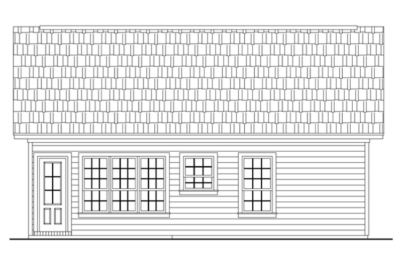 House Blueprint - Exterior - Rear Elevation for Cottage House Plan #21-168 - 2 bed, 2 bath