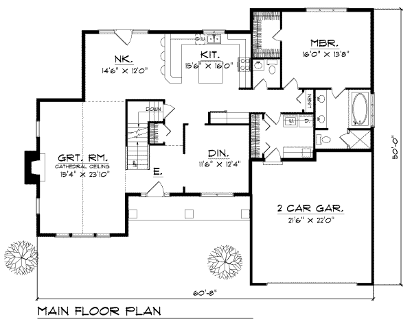 Traditional Floor Plan - Main Floor Plan #70-408
