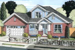 Cottage Exterior - Front Elevation Plan #513-2079