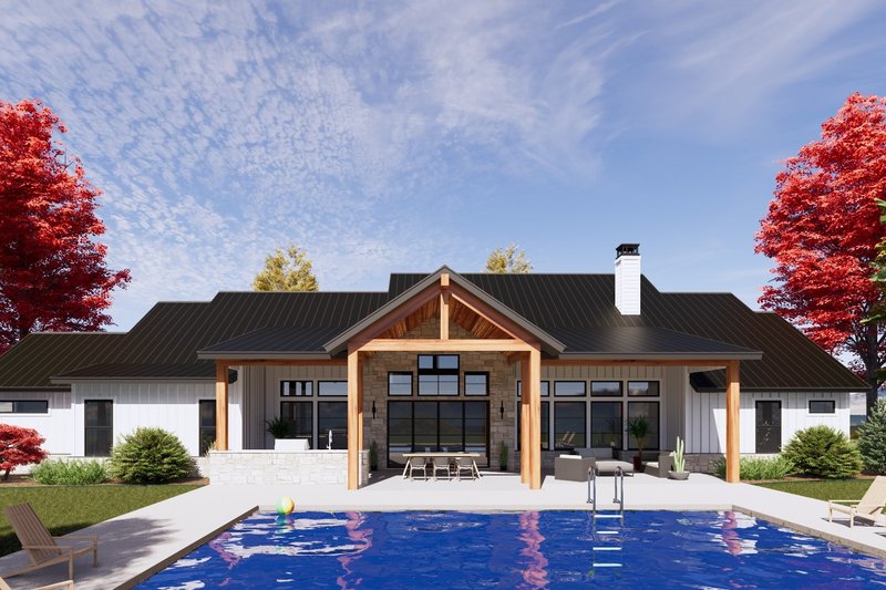 Architectural House Design - Exterior - Rear Elevation for Farmhouse House Plan #1096-39 - 4 bed, 4.5 bath