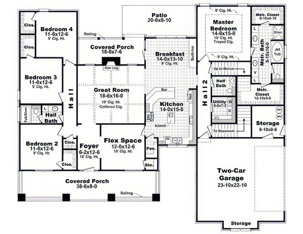 House Blueprint - Craftsman Floor Plan - Main Floor Plan #21-644