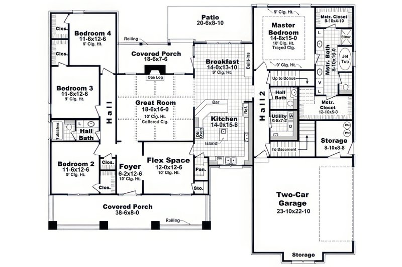 House Plan Design - Floor Plan - Main Floor for Craftsman House Plan #21-644 - 4 bed, 2.5 bath