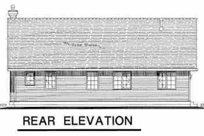 House Blueprint - Exterior - Rear Elevation for Farmhouse House Plan #18-1023 - 3 bed, 2 bath