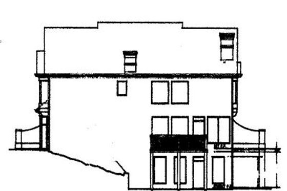 Exterior - Rear Elevation for European House Plan #119-287 - 4 bed, 3.5 bath