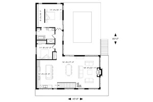 Floor Plan - Main Floor for Contemporary House Plan #23-2314 - 4 bed, 3 bath