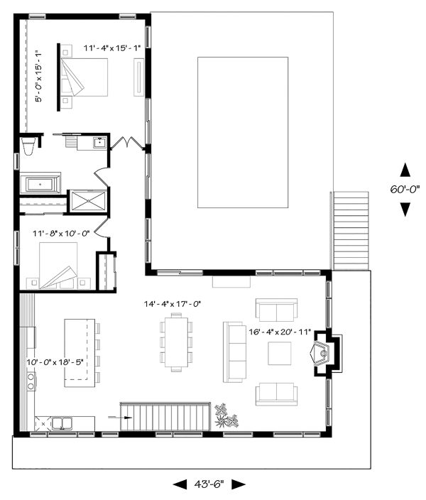Home Plan - Contemporary Floor Plan - Main Floor Plan #23-2314