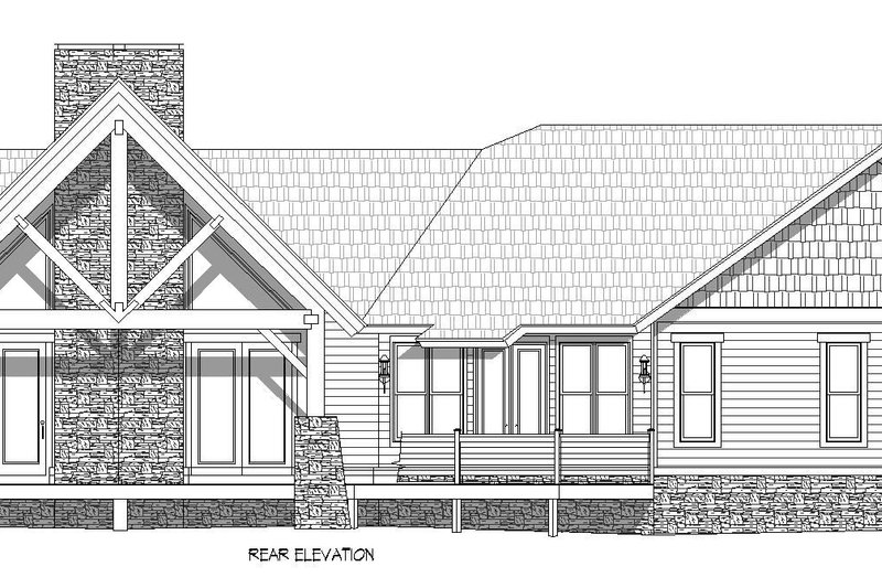 Dream House Plan - Exterior - Rear Elevation 1 for Ranch House Plan #932-717 - 3 bed, 2.5 bath