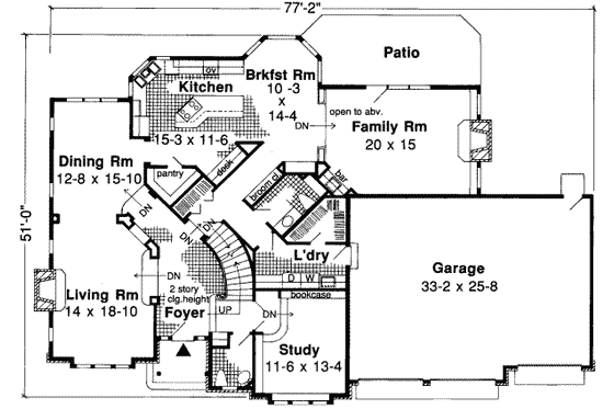 Floor Plan - Main Floor for European House Plan #312-143 - 4 bed, 5 bath