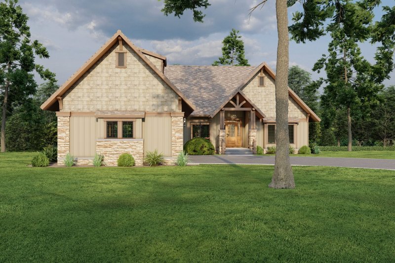 Architectural House Design - Exterior - Front Elevation 3 for Craftsman House Plan #923-342 - 4 bed, 3.5 bath