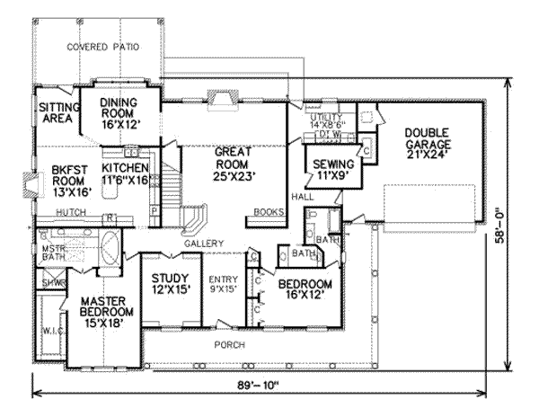 Southern Floor Plan - Main Floor Plan #65-336