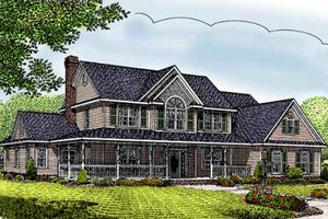 Country Exterior - Front Elevation Plan #11-215