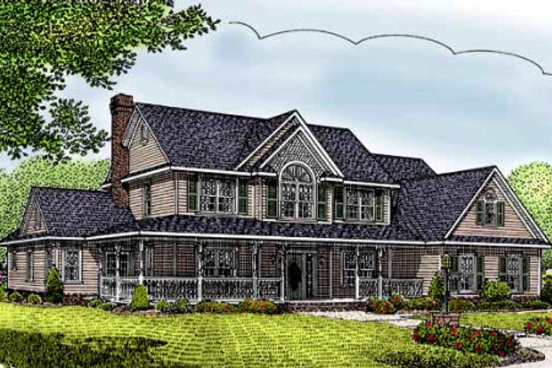 Country Style House Plan - 4 Beds 2.5 Baths 2599 Sq/Ft Plan #11-215