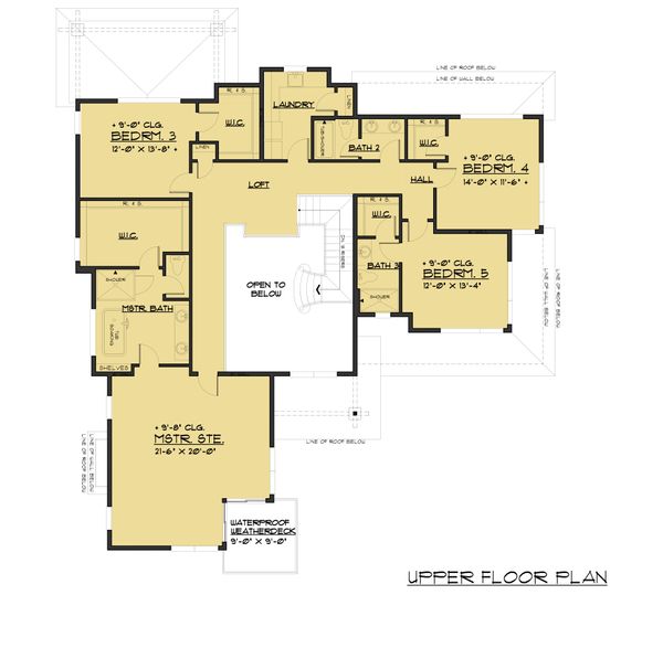 House Plan Design - Contemporary Floor Plan - Upper Floor Plan #1066-97