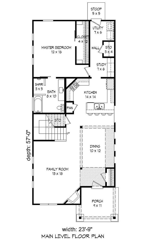 Cabin Floor Plan - Main Floor Plan #932-17
