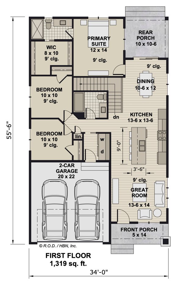 House Blueprint - Farmhouse Floor Plan - Main Floor Plan #51-1503
