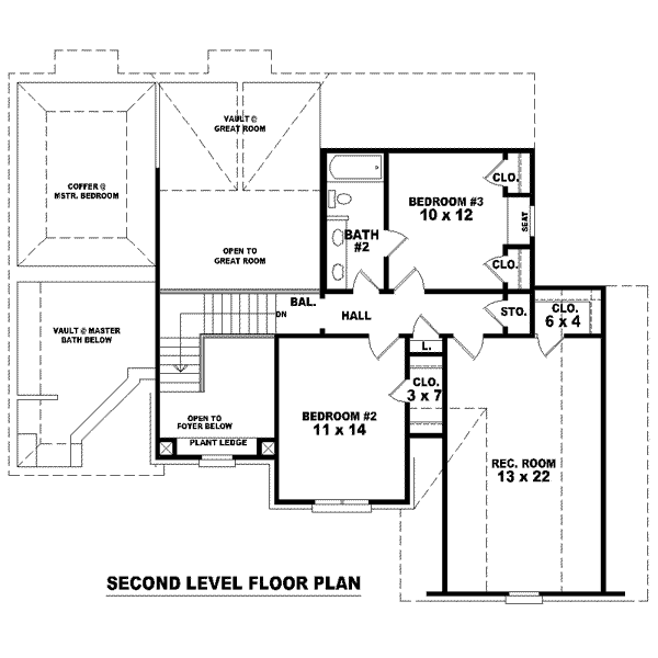 Floor Plan - Upper Floor for European House Plan #81-1428 - 3 bed, 2.5 bath