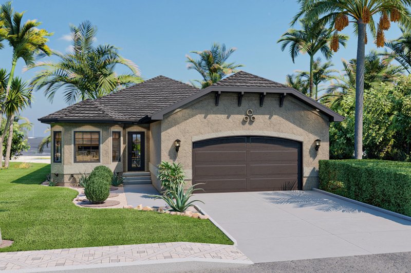House Plan Design - Mediterranean Exterior - Front Elevation Plan #455-135