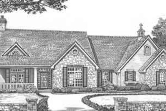 Exterior - Front Elevation for European House Plan #310-403 - 3 bed, 2.5 bath