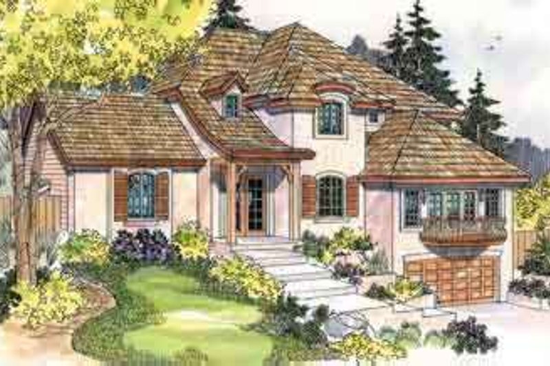 House Blueprint - European Exterior - Front Elevation Plan #124-542