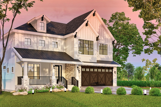 Exterior - Front Elevation 7 for Craftsman House Plan #119-450 - 4 bed, 4 bath