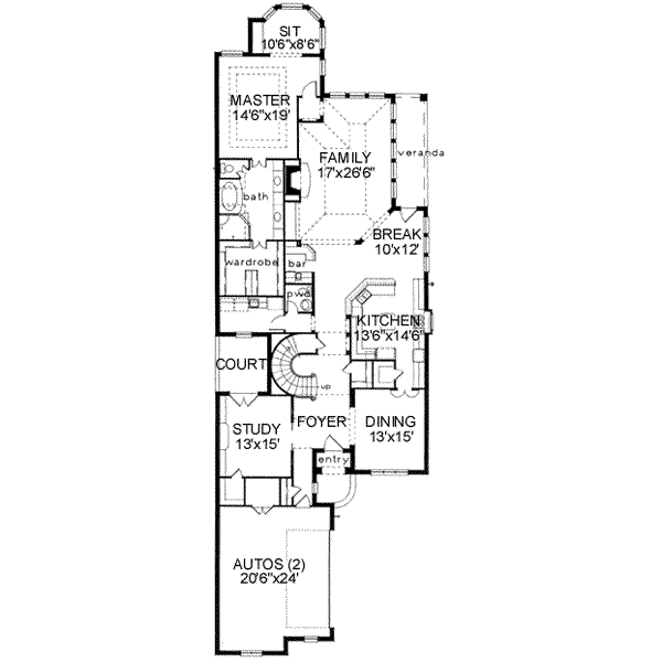 European Floor Plan - Main Floor Plan #141-120