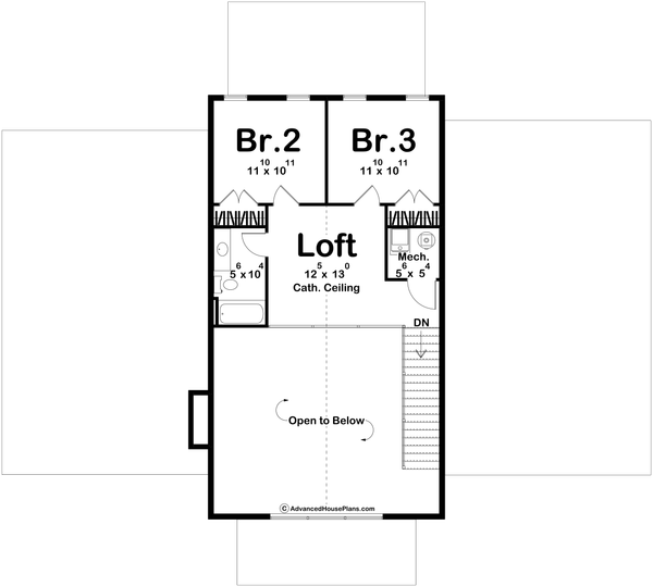 Architectural House Design - Barndominium Floor Plan - Upper Floor Plan #455-512