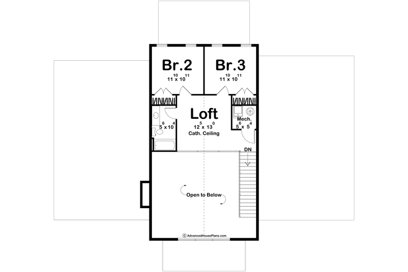 Dream House Plan - Floor Plan - Upper Floor for Barndominium House Plan #455-512 - 3 bed, 2.5 bath
