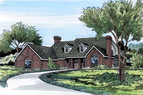 Exterior - Front Elevation for European House Plan #312-202 - 4 bed, 4 bath