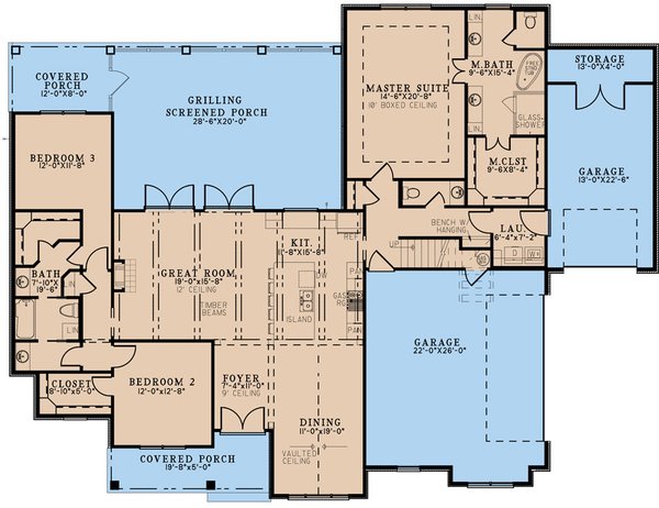 House Blueprint - European Floor Plan - Main Floor Plan #923-301