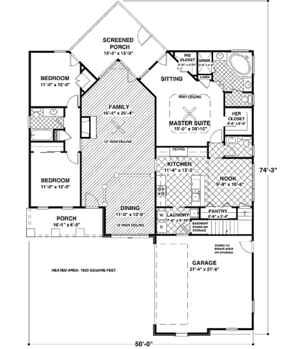 Craftsman Floor Plan - Main Floor Plan #56-581