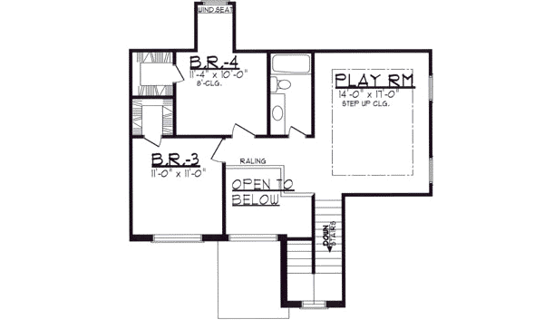 Architectural House Design - Traditional Floor Plan - Upper Floor Plan #62-116