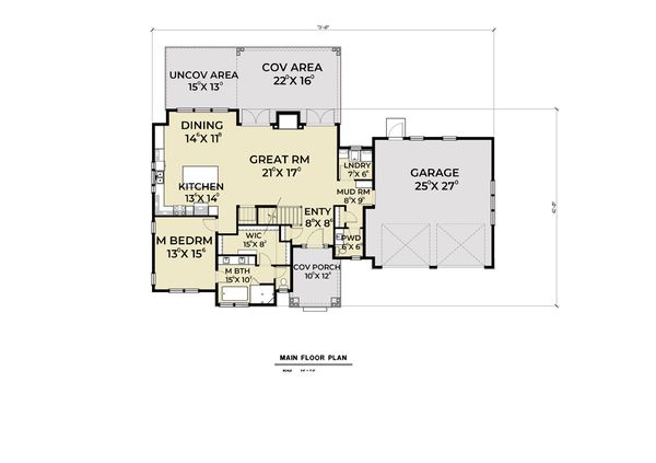 Craftsman Floor Plan - Main Floor Plan #1070-67