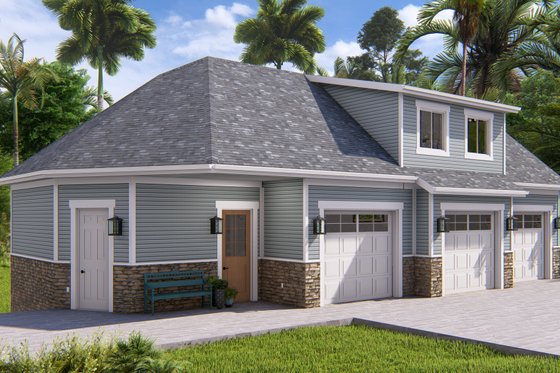 Exterior - Front Elevation 4 for Farmhouse House Plan #1060-183 - 1 bed, 1 bath