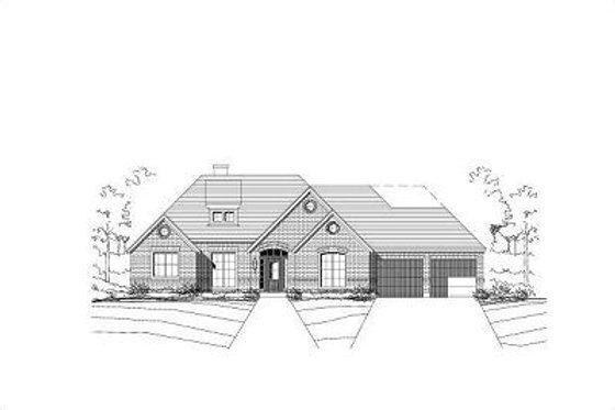 Exterior - Front Elevation for European House Plan #411-427 - 3 bed, 2.5 bath