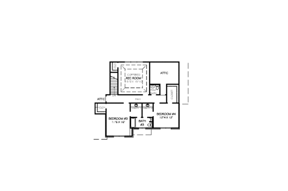Floor Plan - Upper Floor for Traditional House Plan #424-358 - 4 bed, 4 bath