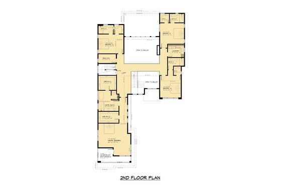 Floor Plan - Upper Floor for Contemporary House Plan #1066-256 - 7 bed, 6.5 bath