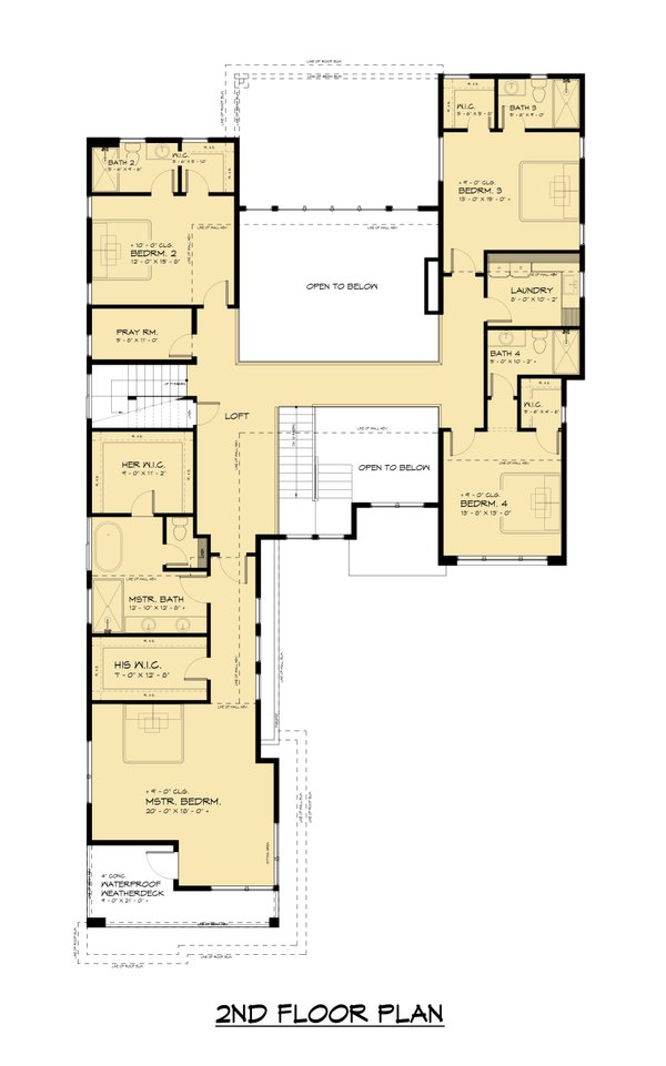 Dream House Plan - Contemporary Floor Plan - Upper Floor Plan #1066-256