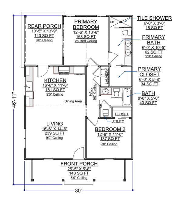 Cabin Floor Plan - Main Floor Plan #1116-27