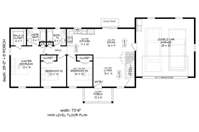 Dream House Plan - Floor Plan - Main Floor for Ranch House Plan #932-569 - 3 bed, 2 bath
