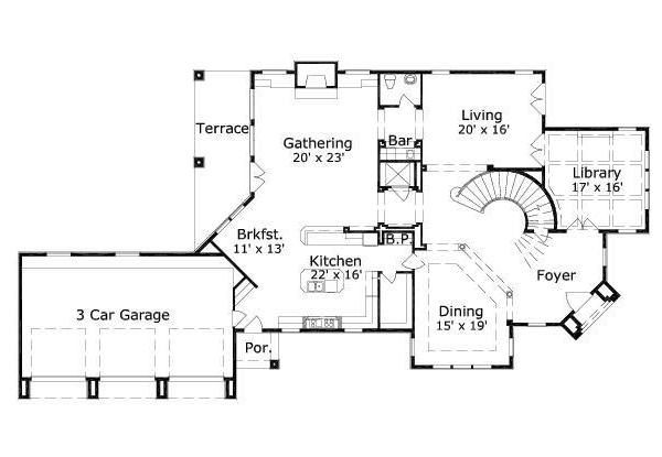 European Floor Plan - Main Floor Plan #411-388